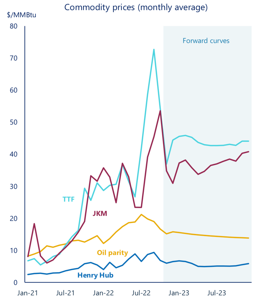 TTF forward curve Moram